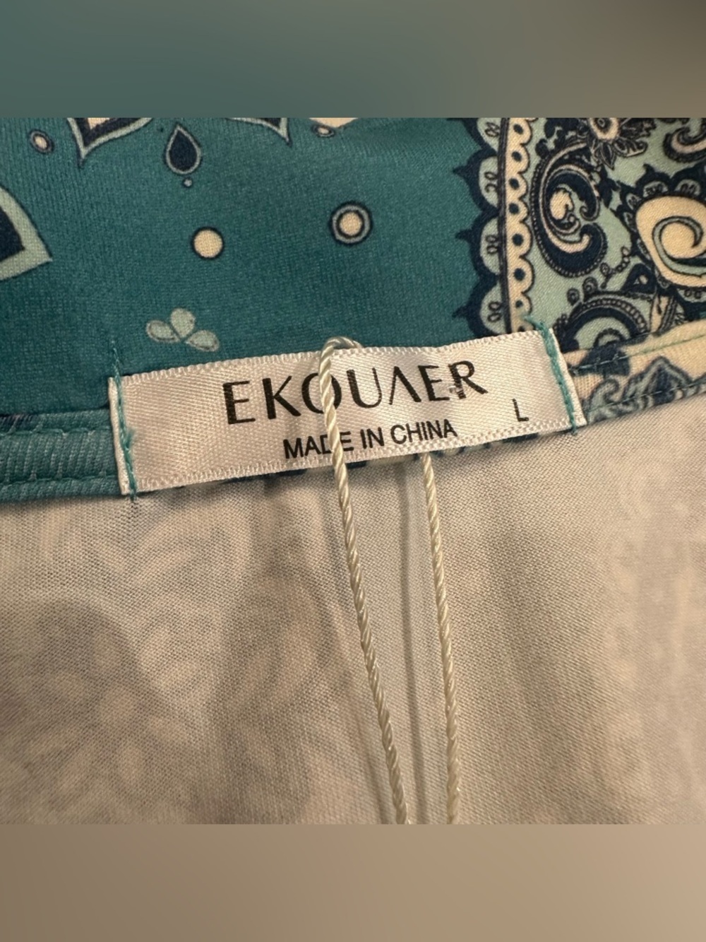 Buttery Soft Teal Paisley Long Sleeve Pajama Set Women L Green Loungewear Cozy - Picture 4 of 11